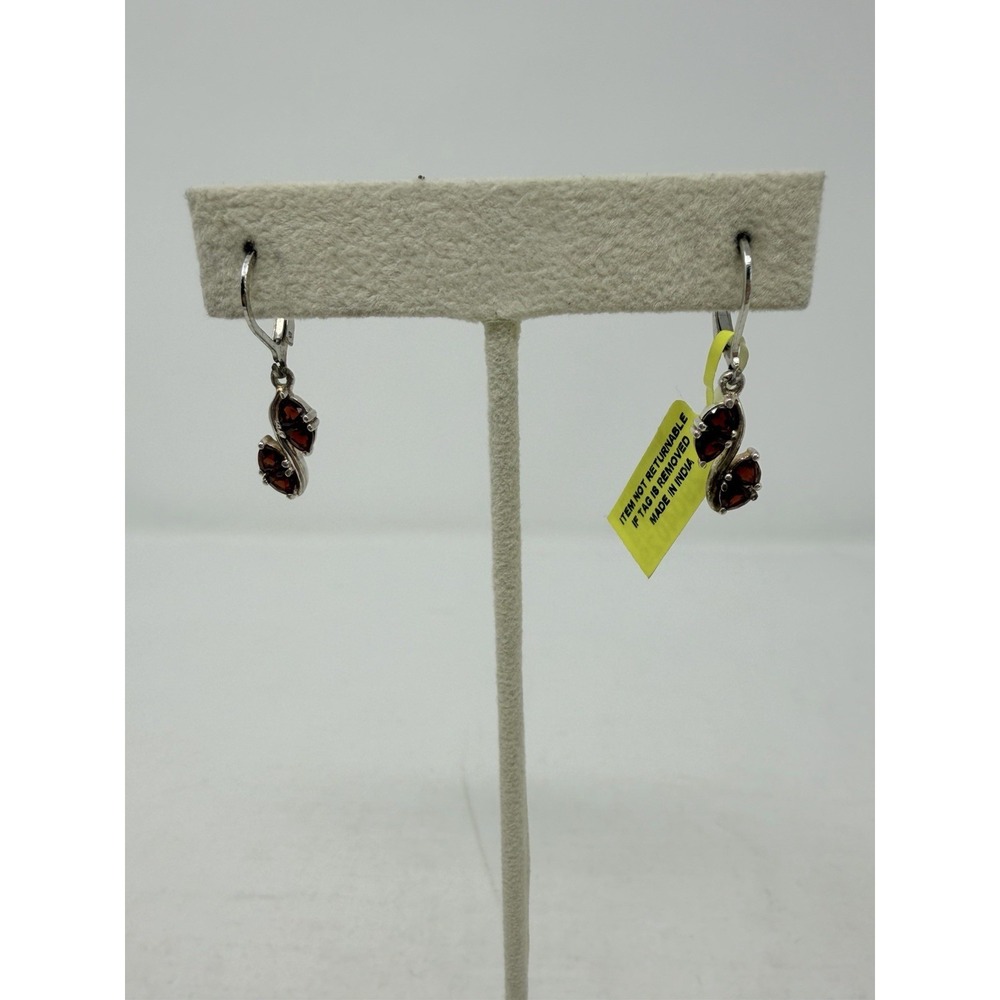 Shop LC Mozambique Garnet Sterling Silver Lever Back Dangle Drop Earrings 5604